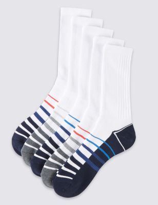 5 Pairs of Cotton Rich Full Length Sports Socks